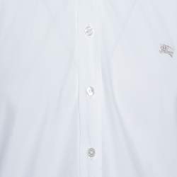 مملوكة مسبقًا Burberry Brit White Stretch Cotton Long Sleeve Button Front Shirt L