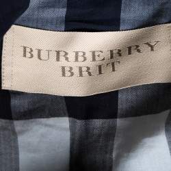 Burberry Brit Navy Blue Zip Front Hooded Jacket M