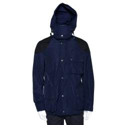 Burberry Brit Navy Blue Zip Front Hooded Jacket M