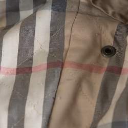 Pre Owned Burberry Brown Leather Button Front Jacket L