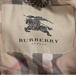 Pre Owned Burberry Brown Leather Button Front Jacket L
