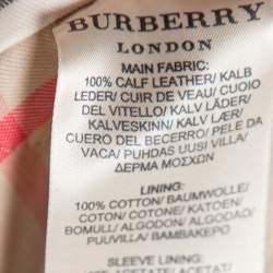 Pre Owned Burberry Brown Leather Button Front Jacket L