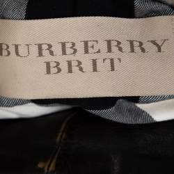 Pre Owned Burberry Brit Brown Leather Belted Jacket L