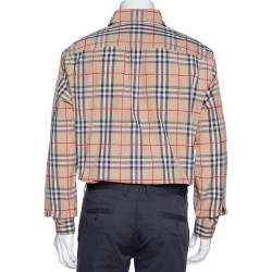 Pre Owned قميص بربري أزرار أمامية قطن كاروهات نوفا بيج XL