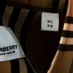 Pre Owned Burberry Beige Patchwork Stretch Cotton Classic Fit Shirt XL