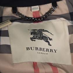 Pre Owned Burberry Black Novacheck Lined Double Breasted Trench Coat L