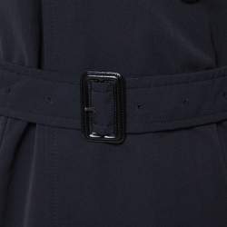 Pre Owned Burberry Black Novacheck Lined Double Breasted Trench Coat L