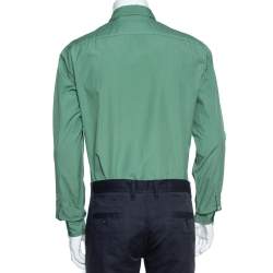 Pre Owned قميص بربري بريت أكمام طويلة أزرار أمامية قطن أخضر M