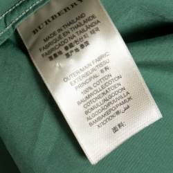 Pre Owned قميص بربري بريت أكمام طويلة أزرار أمامية قطن أخضر M