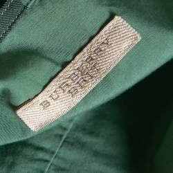 Pre Owned قميص بربري بريت أكمام طويلة أزرار أمامية قطن أخضر M