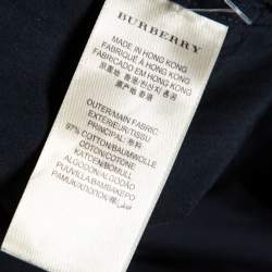 مملوكة مسبقًا قميص بربري بريت أكمام طويل بوبلين قطن سترتش أسود XXXL