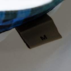 Pre Owned قميص بربري أزرا ر أمامية حافة كاروهات مغاير أكسفورد قطن أبيض M