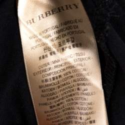 Pre Owned Burberry Black Cotton Striped Panel Radley T-Shirt L
