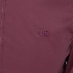 Pre Owned Burberry Brit Burgundy Cotton Long Sleeve Shirt S