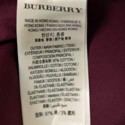 Pre Owned Burberry Brit Burgundy Cotton Long Sleeve Shirt S