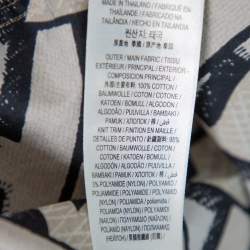 Pre Owned Burberry Brown TB Logo Monogram Cotton & Knit Collar Detail Bowling Shirt L