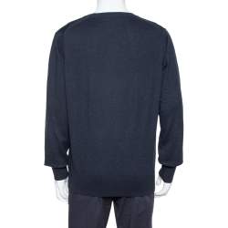 Pre Owned سويتشيرت بربري بريت رقبة مستديرة قطن كحلي XXL