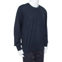 Pre Owned سويتشيرت بربري بريت رقبة مستديرة قطن كحلي XXL