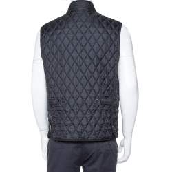 Pre Owned Burberry Brit Black Quilted Sleeveless Haymarket Vest L