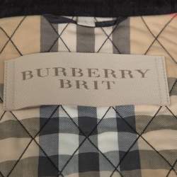 Pre Owned Burberry Brit Black Quilted Sleeveless Haymarket Vest L