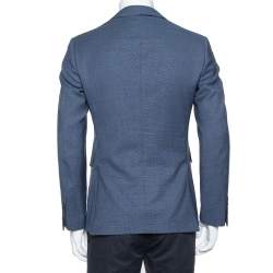 Pre Owned Burberry Navy Blue Wool Classic Blazer S