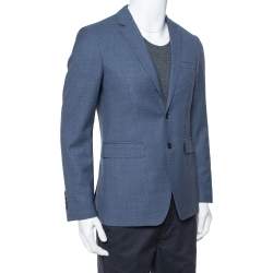 Pre Owned Burberry Navy Blue Wool Classic Blazer S