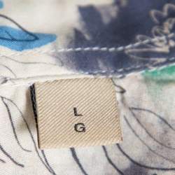 Pre Owned قميص بربري أزرار أمامية قطن طباعة زهور ألوان ماء متعدد الألوان مقاس كبير