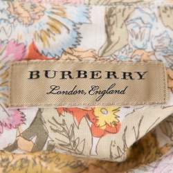 Pre Owned Burberry Multicolor Floral Printed Cotton Bowling Shirt L