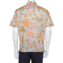 Pre Owned Burberry Multicolor Floral Printed Cotton Bowling Shirt L