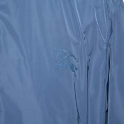 Pre Owned Burberry Brit Jade Blue Synthetic Double Collar Jacket 3XL 