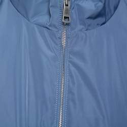 Pre Owned Burberry Brit Jade Blue Synthetic Double Collar Jacket 3XL 