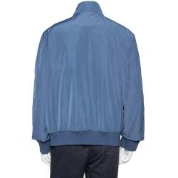 Pre Owned Burberry Brit Jade Blue Synthetic Double Collar Jacket 3XL 
