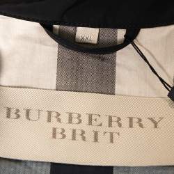 Pre Owned Burberry Black Synthetic Double Breasted Belted Trench Coat XXL