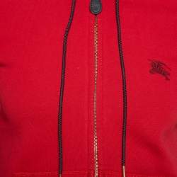 مملوكة مسبقًا Burberry Brit Red Cotton Zip Front Hoodie S