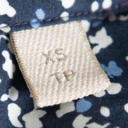 Burberry Brit Navy Blue Printed Cotton Button Front Shirt XS
