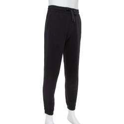 Pre Owned Burberry Black Cotton Vintage Check Logo Side Stripe Detail Joggers XS