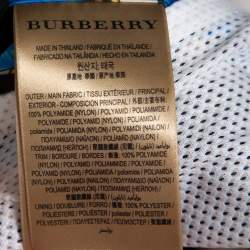 Pre Owned Burberry Blue Graffiti Printed Synthetic Zipper Front Shell Jacket XL