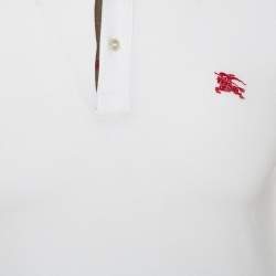 Pre Owned Burberry Brit White Embroidered Cotton Pique Polo T-Shirt XS