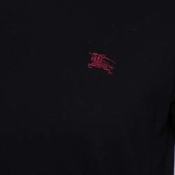 Pre Owned Burberry Black Cotton Crewneck T-Shirt M