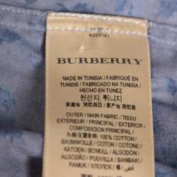 Pre Owned Burberry Grey Floral Print Cotton Connock Button Front Shirt L