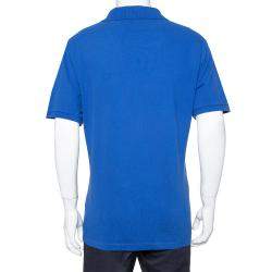 مملوكة مسبقًا Burberry Brit Blue Cotton Pique Polo T-Shirt L 