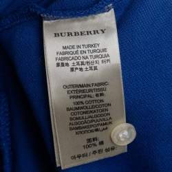 مملوكة مسبقًا Burberry Brit Blue Cotton Pique Polo T-Shirt L 