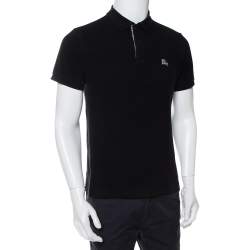 Pre Owned Burberry Brit Black Cotton Pique Polo T-Shirt M