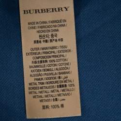 مملوكة مسبقًا Burberry Teal Blue Cotton Pique Polo T-Shirt M