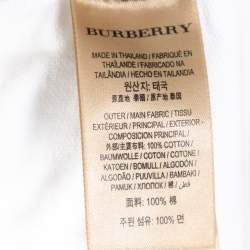 Pre Owned Burberry White Cotton Pique Hatley Abown Polo T-Shirt M