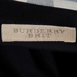 Pre Owned Burberry Brit Black Cotton Nova Check Detail Button Front Shirt S