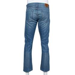 مملوكة مسبقًا Burberry Brit Navy Blue Washed Effect Denim Straight Leg Jeans M