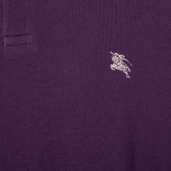 Pre Owned Burberry Brit Purple Cotton Pique Polo T-Shirt XXL