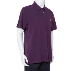 Pre Owned Burberry Brit Purple Cotton Pique Polo T-Shirt XXL