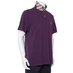 Pre Owned Burberry Brit Purple Cotton Pique Polo T-Shirt XXL